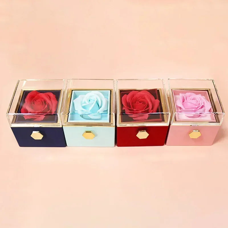Luxury Rose Rotating Jewelry Storage Box