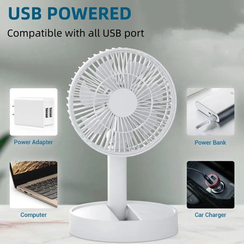 Compact Rechargeable USB Table Fan