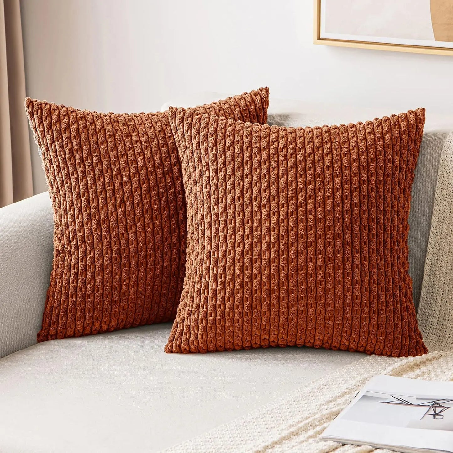 Plush Striped Velvet Accent Pillow in Chic Bohemian Style