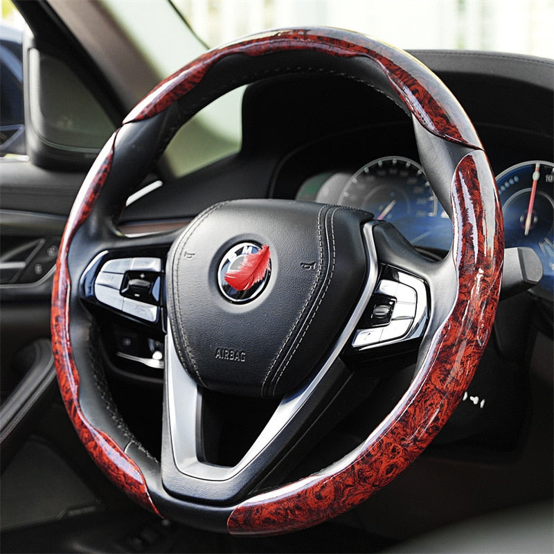 Gripmax | Textured Wooden Steering Wheel Cover