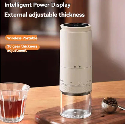 Compact Electric Coffee Mill - Rechargeable Burr Grinder