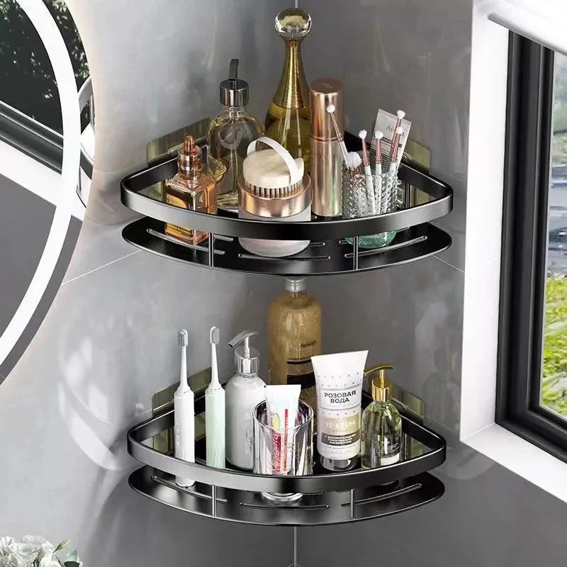 Compact Aluminum Bathroom Shelf – Easy Wall Storage Solution