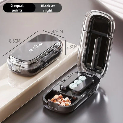 Portable Compact Pill Box Cutter Container