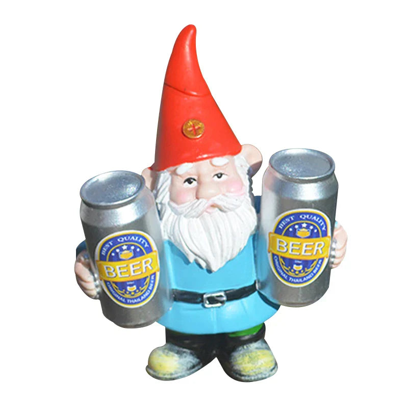 Funny Beer Garden Gnome Figurine Decoration