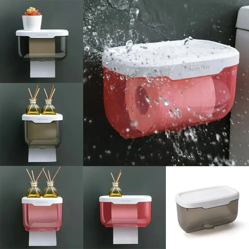 Stylish Wall Mount Toilet Paper Holder with Storage