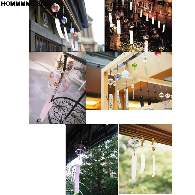Delicate Japanese Glass Wind Chime Pendant