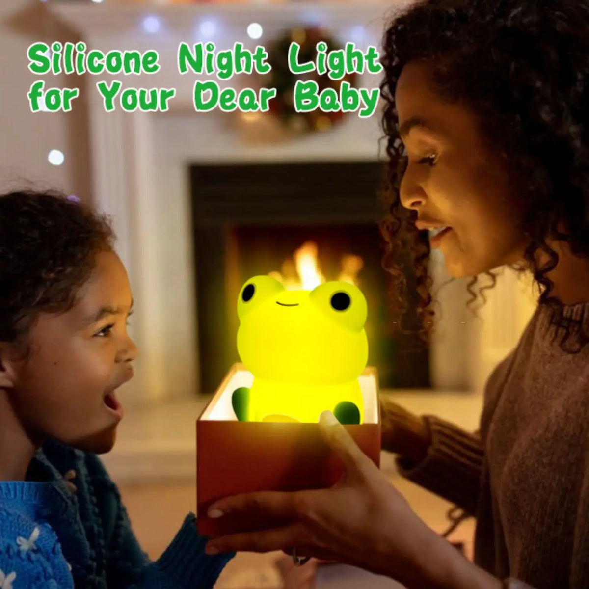 Colorful Kids Nightlight Frog with Timer and USB Recharge