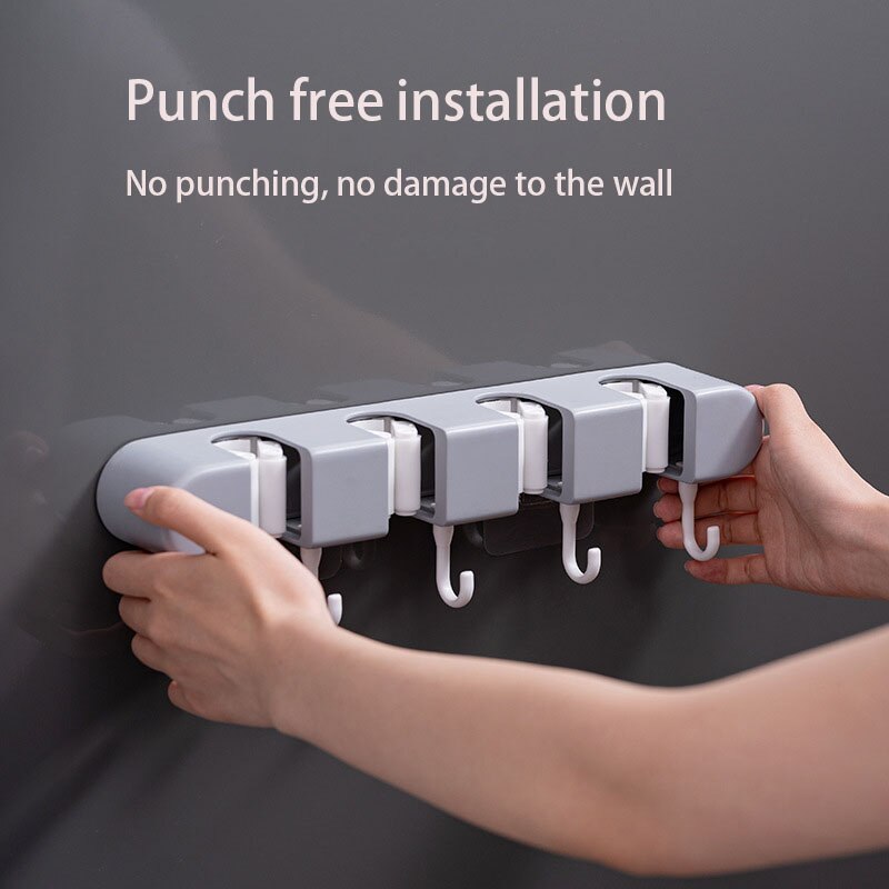 Space Saving Wall Mount Mop Holder