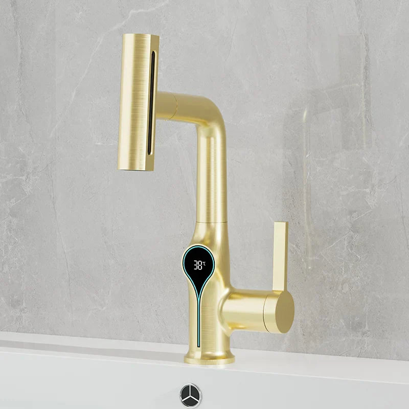 Modern Faucet with LED Temp Display and Spray Nozzle