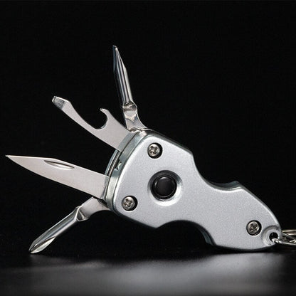 Portable 6in1 Multi Tool Keychain Stainless Steel