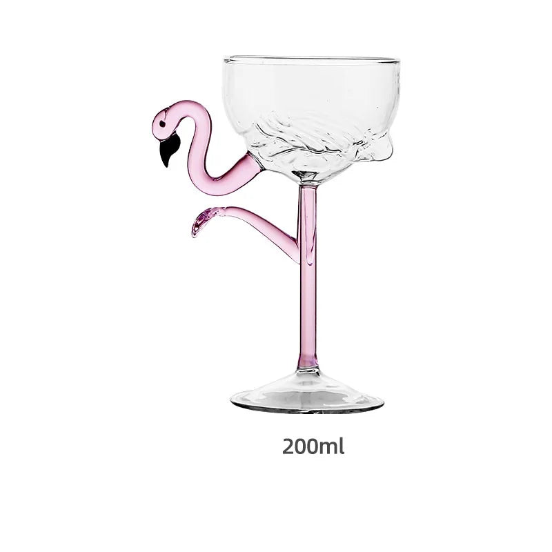 Colorful Flamingo Clear Drinking Glasses