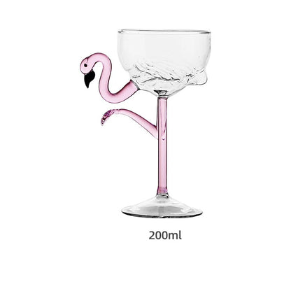 Colorful Flamingo Clear Drinking Glasses