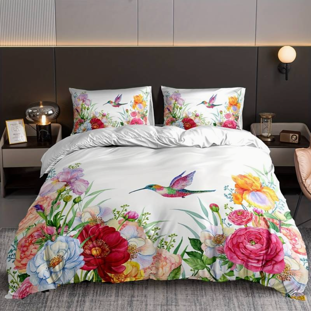 Vibrant Floral Bedding Set with Pillow Covers - Yeezlab