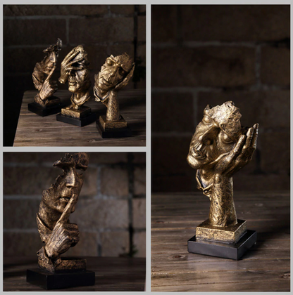 Luxury Gold Art Sculpture - Modern Nordic Home Decor