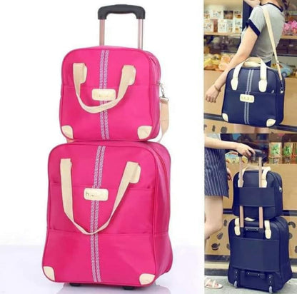 2 in 1 Rolling Luggage Travel Bag Set