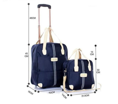 2 in 1 Rolling Luggage Travel Bag Set