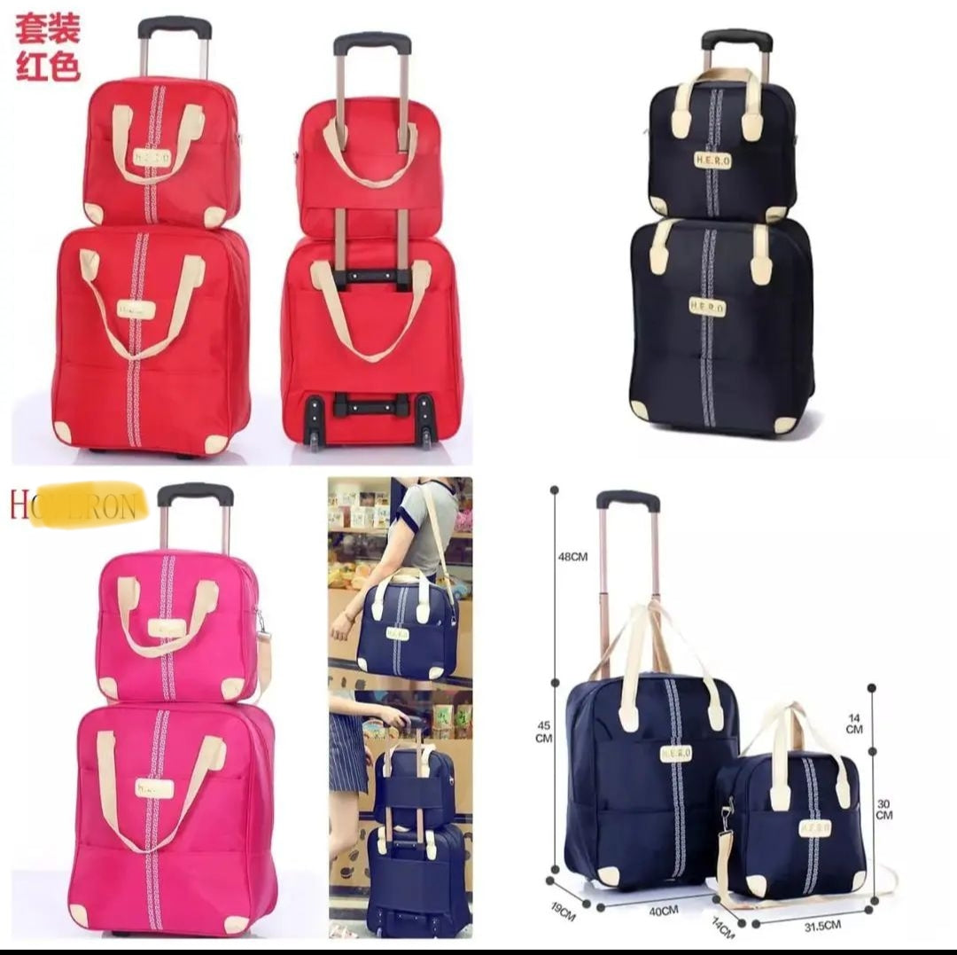 2 in 1 Rolling Luggage Travel Bag Set