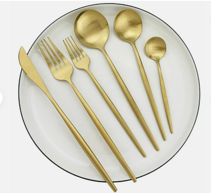 Premium Metal Flatware Set in Trendy Colors