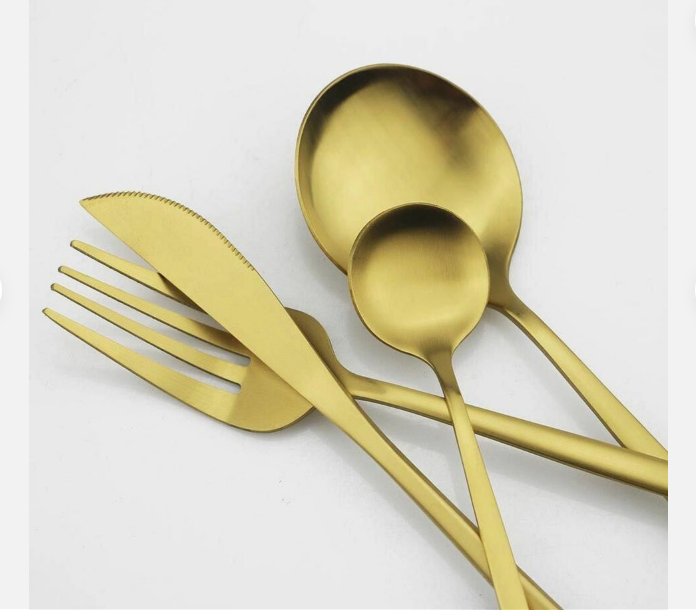 Premium Metal Flatware Set in Trendy Colors