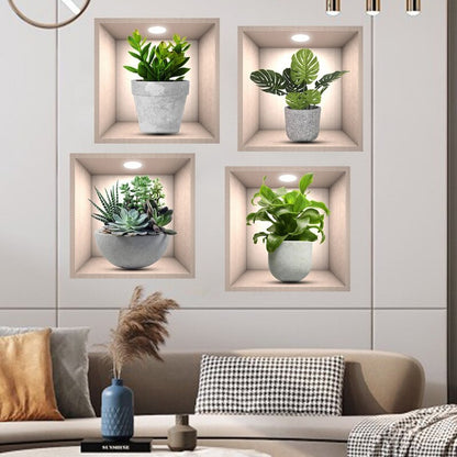 Stylish Wall Artificial Plant Decals