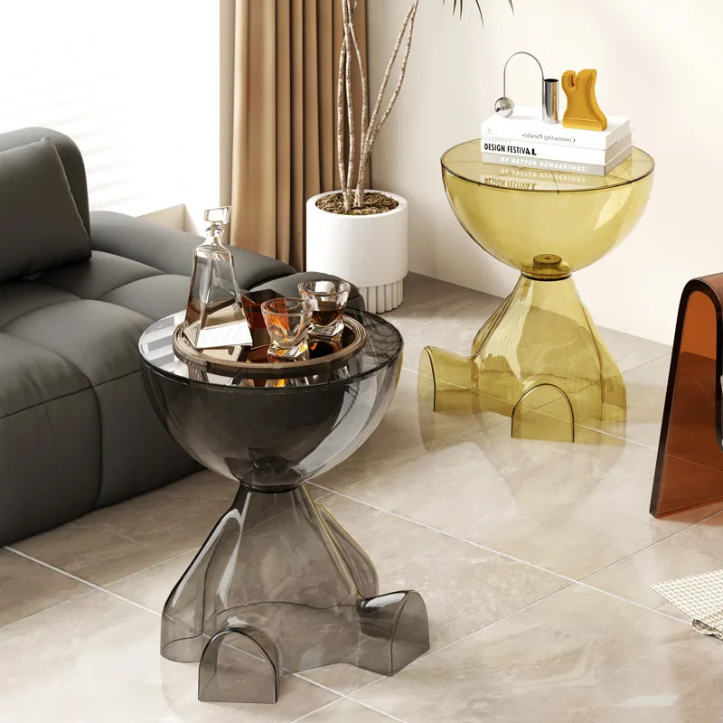 Clear Glass Compact Coffee Table