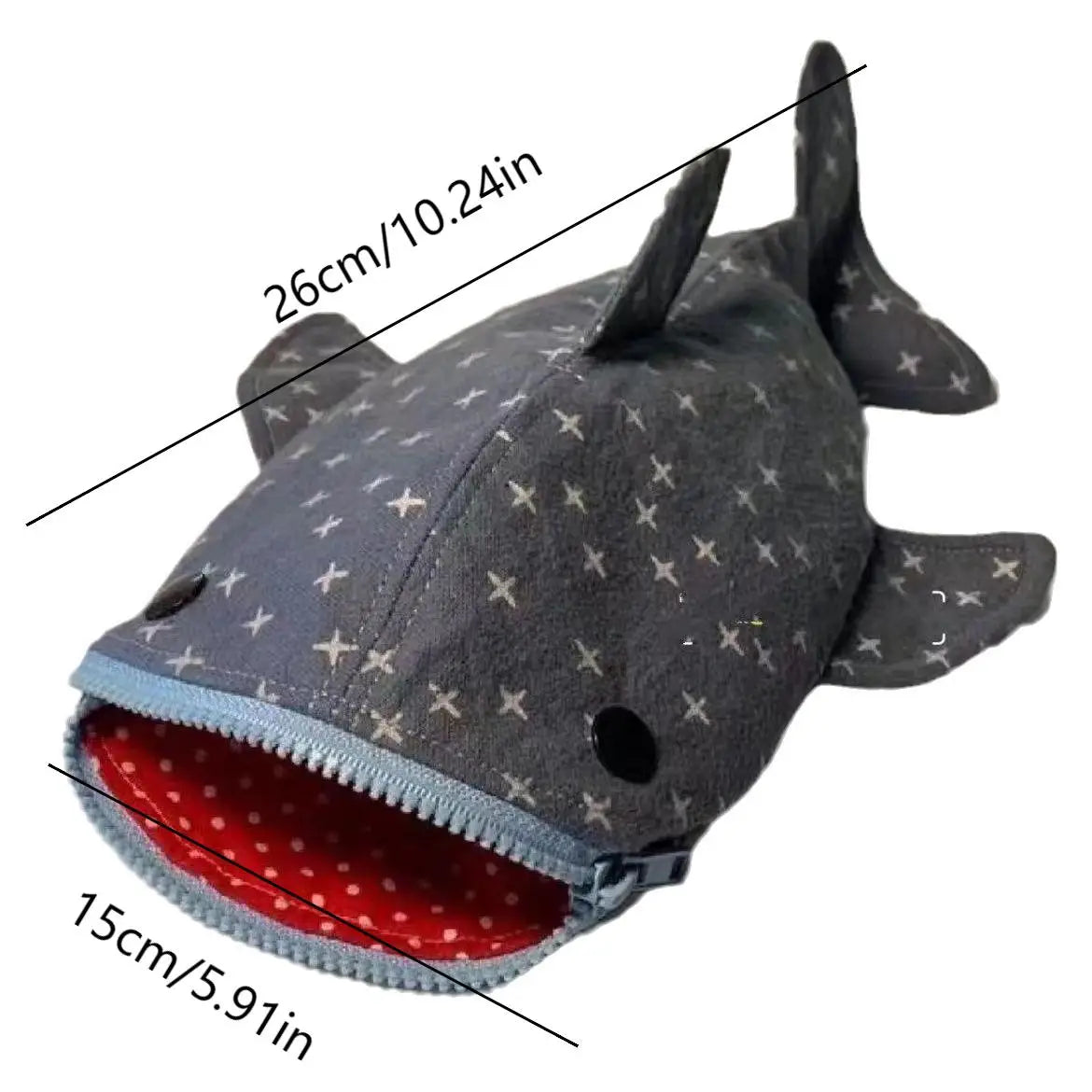 Navy Blue Shark Zip Pencil Pouch