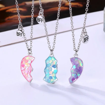 Trendy Pink Heart Breaker Pendant Necklace