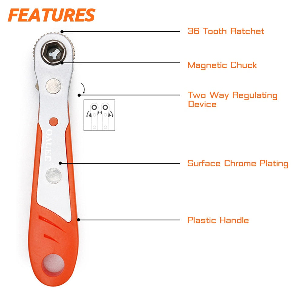 Compact Fast Hex Key Ratchet Tool Set
