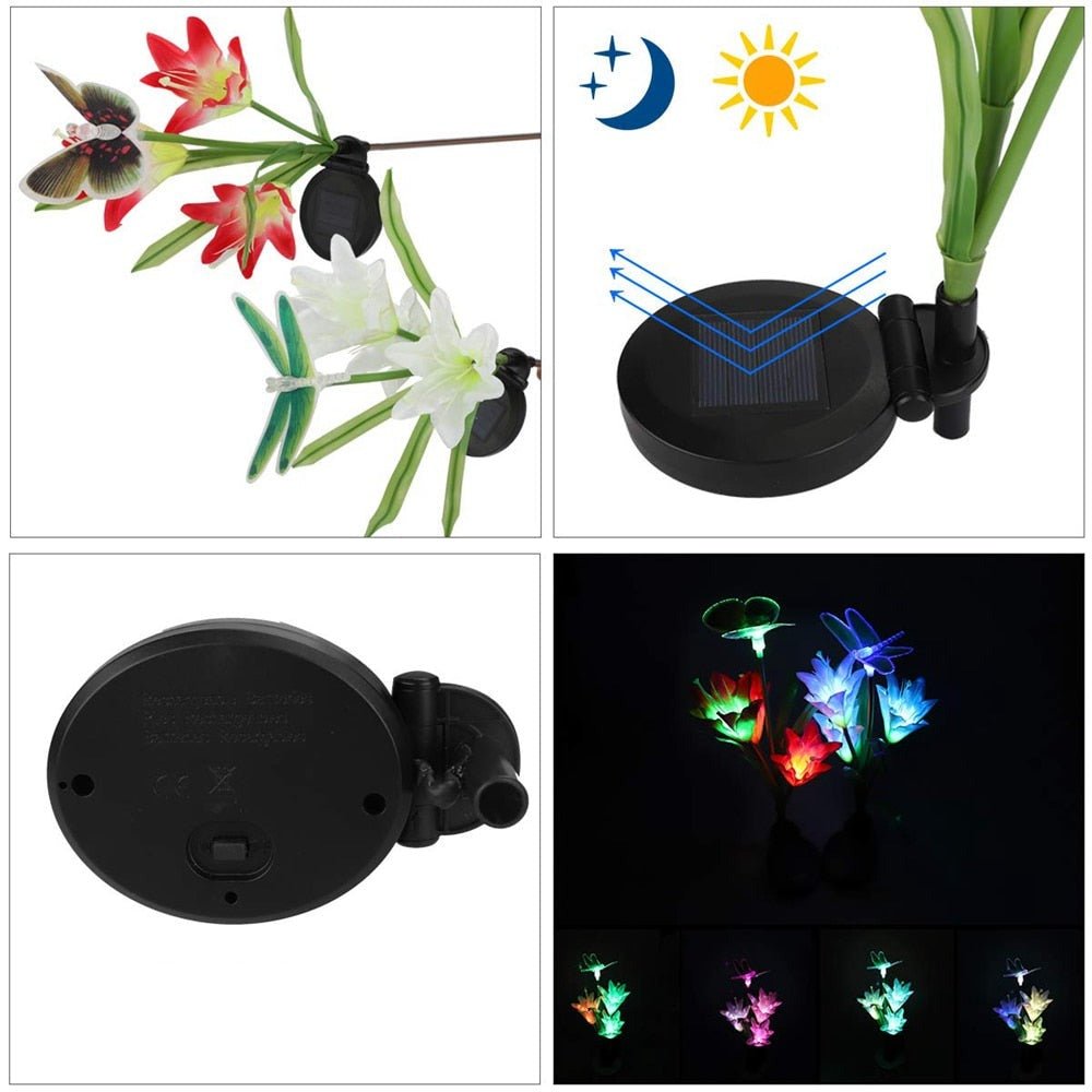 Solar Powered Garden Flower Lamp