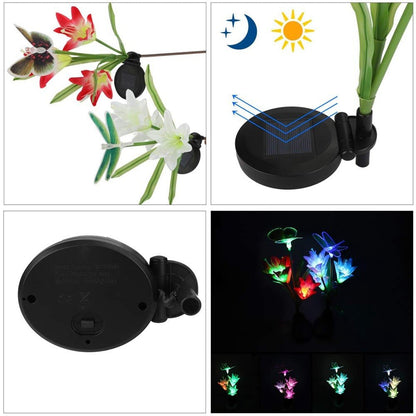 Solar Powered Garden Flower Lamp