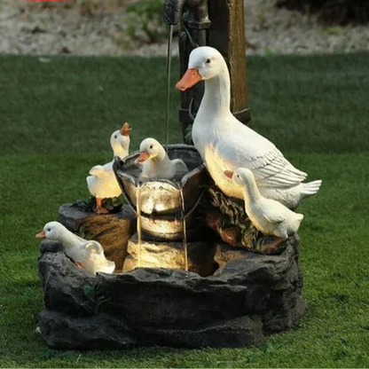 Colorful Outdoor Solar Fountain Figure with LED Light