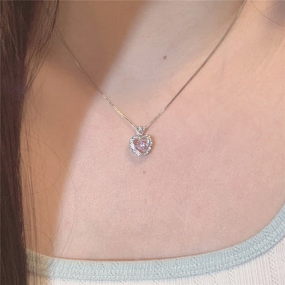 Sparkling Crystal Heart Necklace Pendant