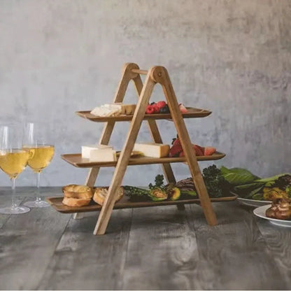 Rustic Wooden Serving Platter & Snack Tray