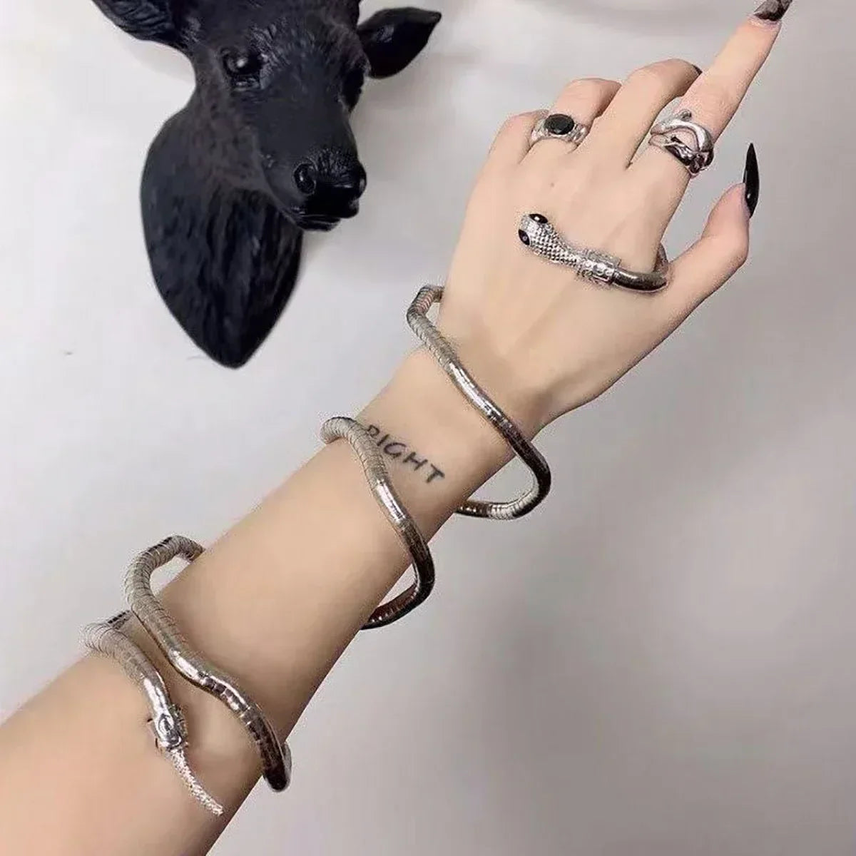 Edgy Snake Chain Double Layer Necklace