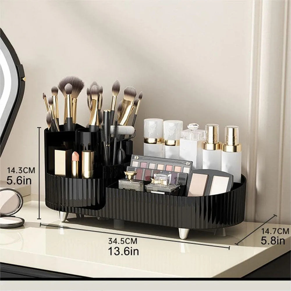 Premium Cosmetic Storage with Compact Rotating Case