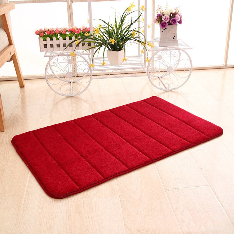 Plush Memory Foam Bath Mat with Anti Slip Bottom