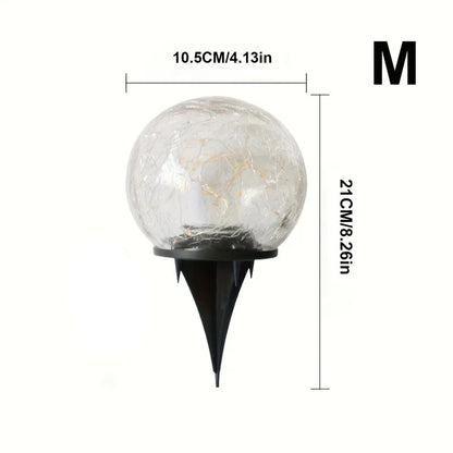 Solar Powered Glass Globe Outdoor Lamp