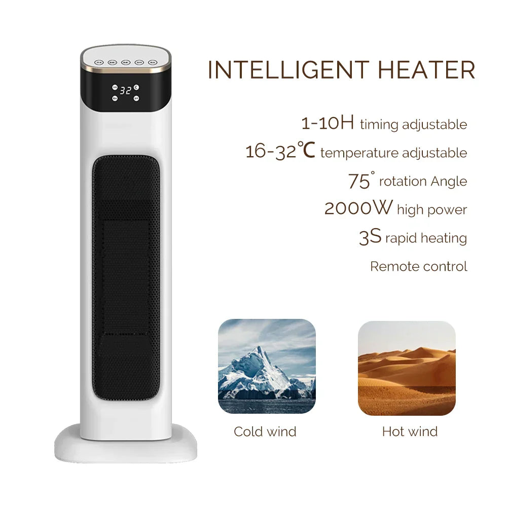 Compact Electric Space Heater with Remote and Timer