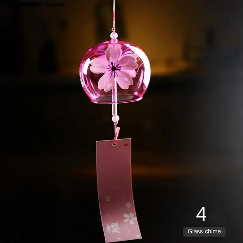 Delicate Japanese Glass Wind Chime Pendant
