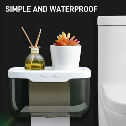 Stylish Wall Mount Toilet Paper Holder with Storage