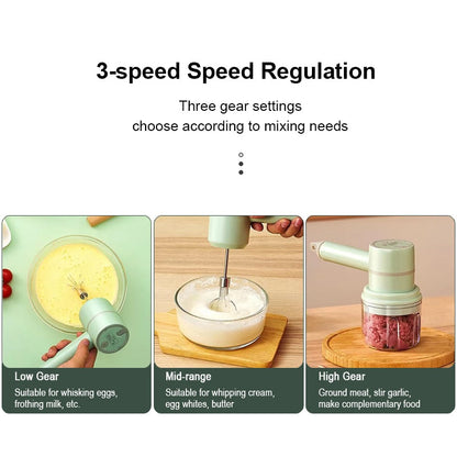 Portable 2 in 1 Electric Milk Frother Mixer