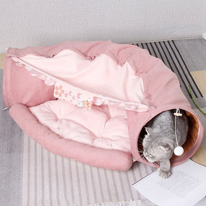 Collapsible Pet Play Tunnel House Bed