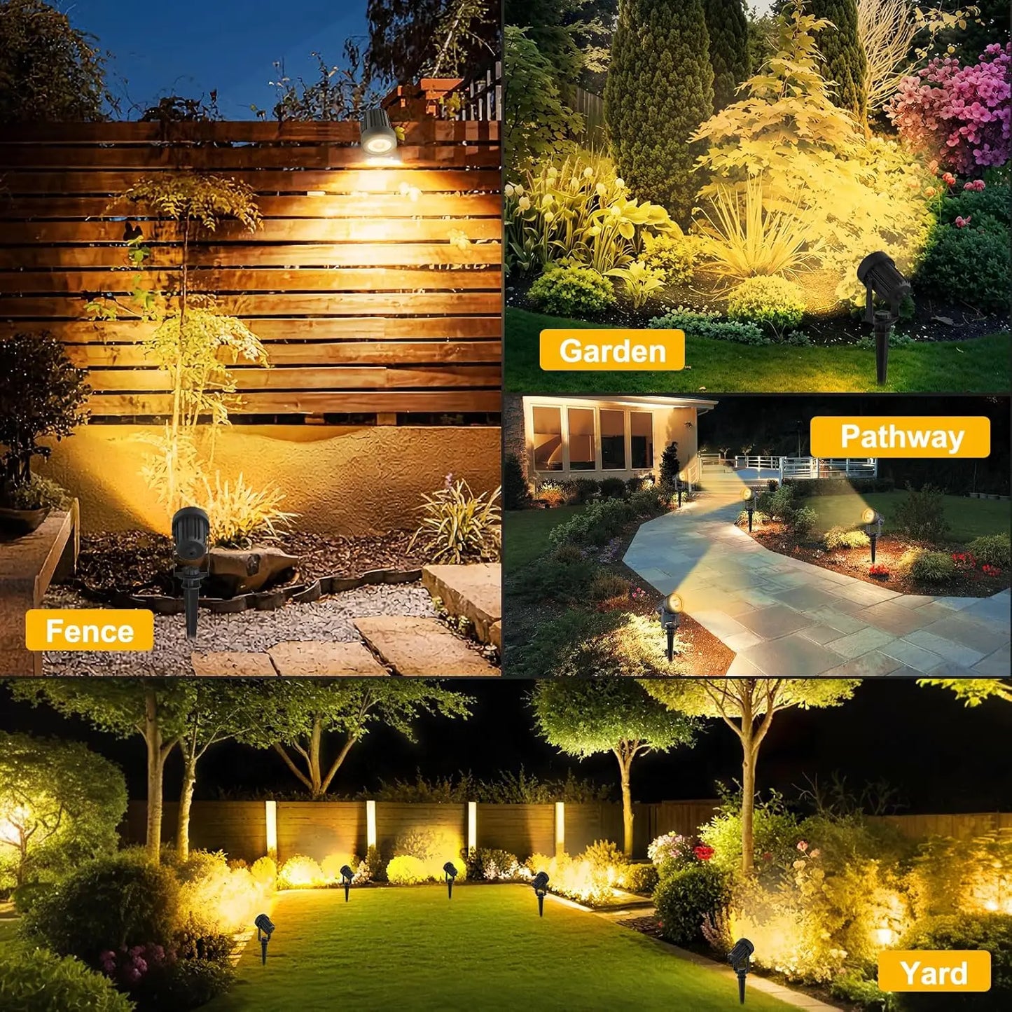 Solar Powered Garden Spotlight Duo Color LED