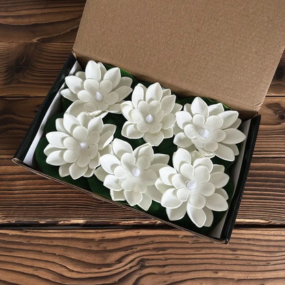Floating Floral Pond Lamp with LED Sensor Light