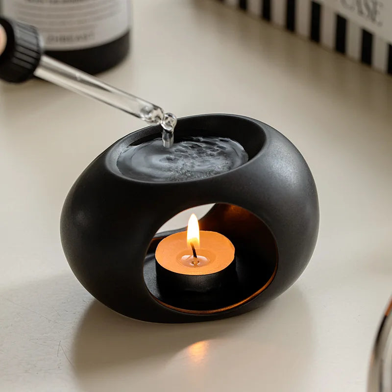 Luxury Black Ceramic Aroma Diffuser for Home Spa