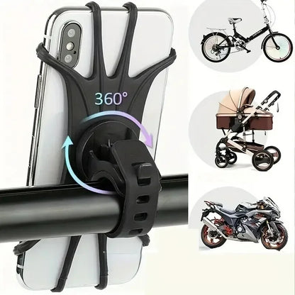 Flexible Bike Phone Mount 360 Rotation Silicone Holder - Yeezlab