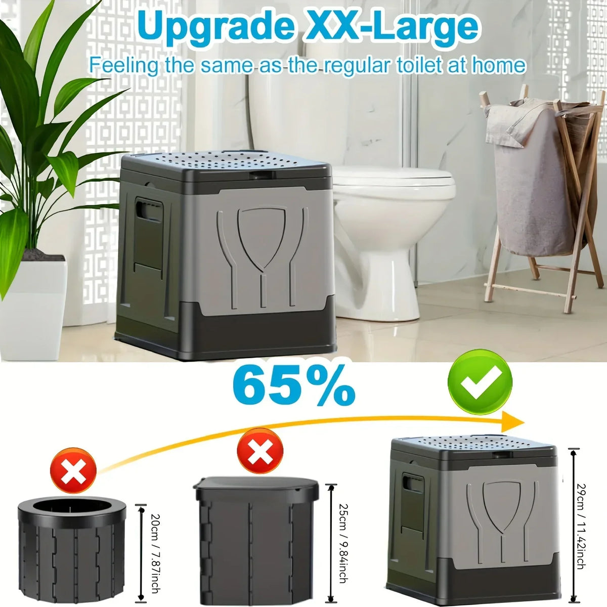 Collapsible Outdoor Toilet | Portable Camping Loo with Lid