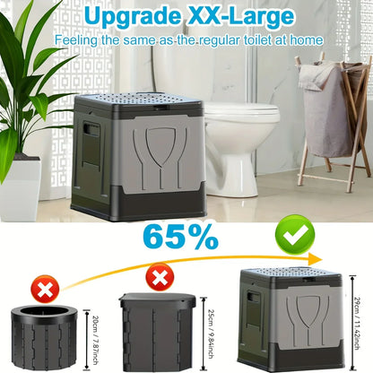 Collapsible Outdoor Toilet | Portable Camping Loo with Lid