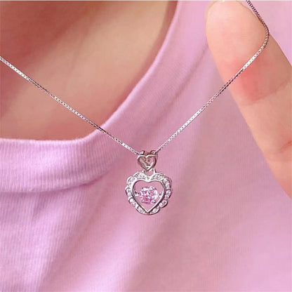Sparkling Crystal Heart Necklace Pendant