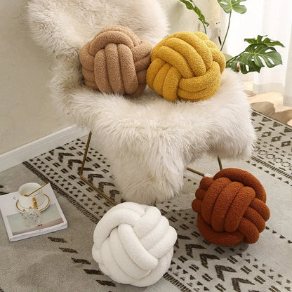 Soft Sheepskin Throw Pillow Ball Accent